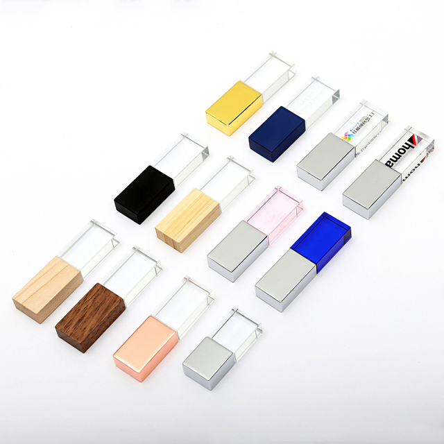 Metal Crystal USB 3.0 Drive 32GB 64GB 128GB High-speed Car Music Flash Drive New Enterprise Wedding Celebration Promotional Gift