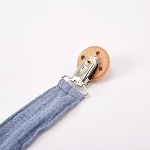 Attache-sucette en mousseline à carreaux pour garçons et filles, chaîne de sucette en tissu doux avec boucle élastique, clips classiques pour sucettes de bébé - Product Image 4