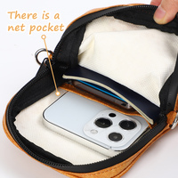 Pochette de téléphone portable vintage à plis manuels, sac à bandoulière en papier kraft argenté clair, petit sac à bandoulière pour téléphone portable