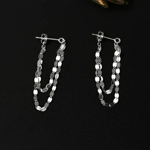 Boucles d'oreilles à double chaîne pour femmes, bijoux tendance pour tous les jours - Product Image 6