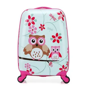 Leuke Dierlijke Cartoon Reizen Aluminium Kind Trolley Carry Op Koffer Kids Luggages Met 360 Graden Wielen