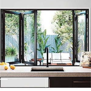 Fenêtre pliante en <span class=keywords><strong>aluminium</strong></span>, fenêtre à double pliage, fenêtres en verre pliantes avec ventilation naturelle maximale - Product Image 4