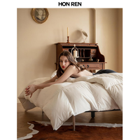 Couette en duvet de plumes d'oie, taille Queen, toute saison, literie de luxe pour hôtel, avec enveloppe en coton 100% doux pour la peau