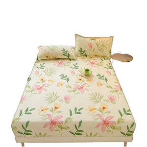 Lot de 3 draps-housses imprimés 100 % coton, respirants, élastiques, doux pour la peau, 200 fils, pour la maison, l'hôtel, l'hôpital - Product Image 1