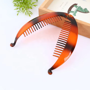 PL grand poisson en forme de 14cm pince à banane poignée de cheveux tortue noir pince en épingle à cheveux queue de cheval peigne bouclé griffe de cheveux pour cheveux épais Ac - Product Image 5