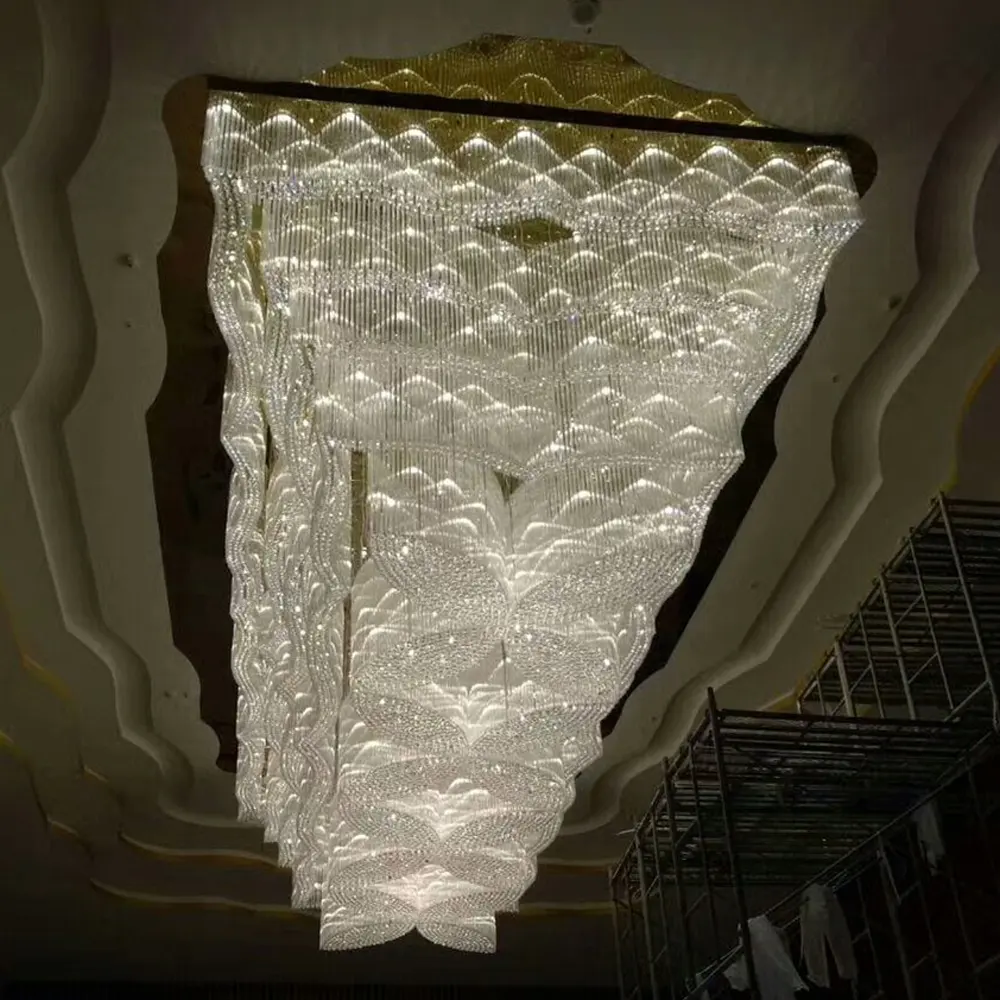 Creativo chiaro personalizzato ristorante hall lampadario di cristallo di lusso luce del pendente
