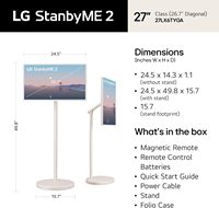 Shenbo 27 pouces StandbyME 2 Housse Folio Écran Tactile Portable TV Android 13 Dolby Vision HDR10 Mode Cinéaste Batterie Intégrée
