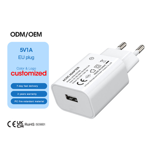 Fabrieks prijs EU stekker 5V 1A enkele poort USB wandadapter oplader stekkerblok thuis reisoplader voor mobiele telefoon - Product Image 1