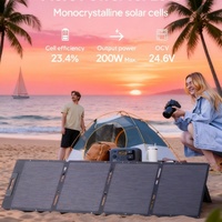 Panneau solaire monocristallin noir pliable avancé 60W pour station d'alimentation portable, efficacité >23,4%, sorties multiples