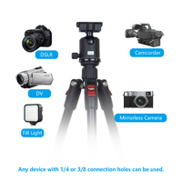 Trépied professionnel en aluminium pour appareil photo avec rotule, support flexible pour caméra vidéo numérique, monopode de voyage