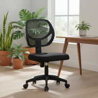 Chaises de bureau modernes inclinables à dossier bas avec hauteur de siège réglable, pivotantes, en maille respirante, pour bureau à domicile