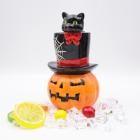 Tasses tiki en porcelaine de bar taille personnalisée tasse à cocktail citrouille en céramique avec chat noir toile d'araignée chapeau haut de forme tasse tiki