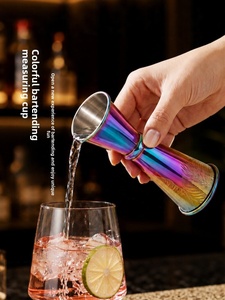 Jigger doseur de cocktail coloré en acier inoxydable 304, professionnel, avec graduations, pour bar, <span class=keywords><strong>mesure</strong></span> de liqueur, fabriqué en Chine - Product Image 2