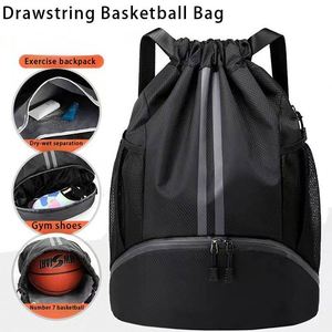 Sac de basketball haut de gamme 32x47cm OEM ODM avec séparation sec/humide, sac de sport à cordon pour activités extérieures et volleyball - Product Image 3