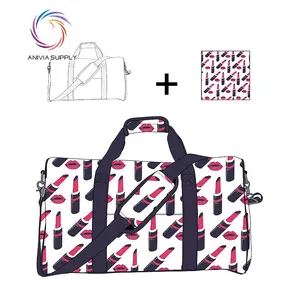 Saco de ginástica de viagem personalizado duffle para mulheres homens crianças bagagem sobre a noite mochila rosa com compartimento de sapato sacos de viagem