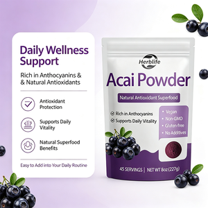 Poudre d'açaï en marque blanche OEM/ODM pour smoothies, 45 portions, 227g, superaliment antioxydant naturel, végétalien, sans OGM, sans gluten - Product Image 3