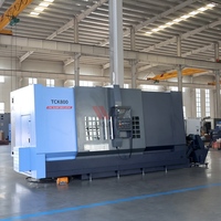 Mesin Bubut CNC WOJIE TCK800 Tipe Slant Bed, Diameter Putar 800mm, Panjang Putar 1000mm, Lubang Spindle 132mm untuk Suku Cadang Otomotif