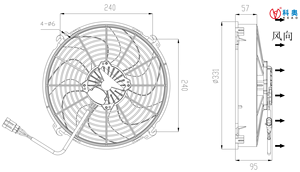 12英寸无刷冷凝器风扇12V/24V IP67 216W 80dB 3200转/分钟，用于公共汽车卡车空调冷却系统KLNFW151F1 <span class=keywords><strong>SPAL</strong></span>风扇 - Product Image 3