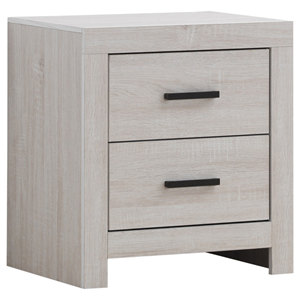 Brantford Coastal White 2-<b>Drawer</b> Nightstand Modern Bedroom <b>Storage</b> <b>Drawer</b> Unit - Product Image 2