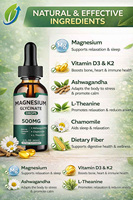 Vente en gros de gouttes liquides orales de glycinate de magnésium D3 K2 certifiées HPLC, qualité alimentaire biologique, marque privée, pour soutenir le système immunitaire, 25 ml