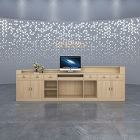 Meuble de bureau commercial haut de gamme Qianhao de style médiéval en MDF, ensemble complet, bureau de réception de beauté