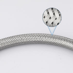 Manguera de Plomería para Baño y Inodoro PPW Moderna de Acero Inoxidable Trenzado <span class=keywords><strong>Flexible</strong></span> de 1/2 de Diámetro Interior, Temperatura Máxima de Funcionamiento de 200F, <span class=keywords><strong>Tubo</strong></span> de EPDM - Product Image 3