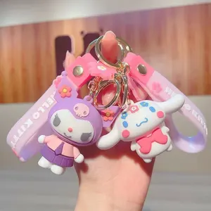 Cartoon Kurromi key chain cute doll pendants bag decoration silicone key ring