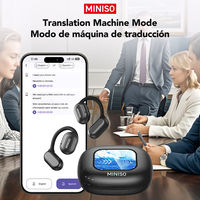 Casque sans fil Miniso X30 AI BT5.4 avec écran LCD, prise en charge de la carte TF, contrôle tactile, suppression du bruit, casque sportif, IA en temps réel