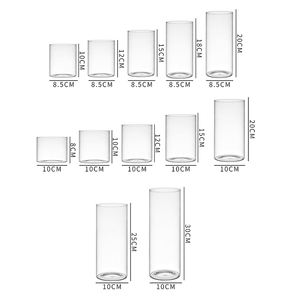 Groothandel huishoudelijke artikelen goedkope elegante cilindrische glazen vaas op maat gemaakt voor decoratie - Product Image 5