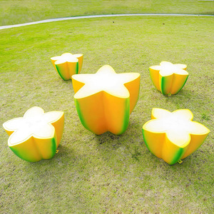 Vente directe usine : Ensemble table et chaises en fibre de verre en forme de pastèque <span class=keywords><strong>orange</strong></span> pour aire de jeux pour enfants et décoration extérieure - Product Image 6