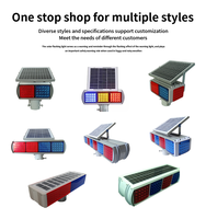 Feux de signalisation stroboscopiques à LED solaires Luminaires d'avertissement rouges et bleus