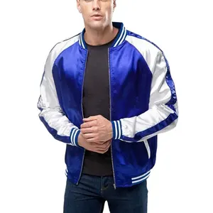 Clothing Suppliers Cotton Embroidered Satin Jacket Men Bomber Jacket