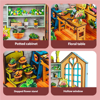 Kit de maison miniature à faire soi-même pour fleuristes - Puzzles en bois 3D Mini maison avec des matériaux complets pour l'artisanat floral
