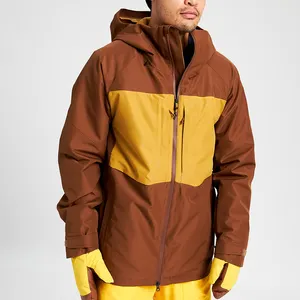 Özel sıcak satış yüksek kaliteli 3 katmanlı kış kayak ceket erkek su geçirmez kayak ve kar giyim nefes snowboard ceketler erkekler için