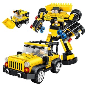 Bambini fai da te Race Car Block giocattolo per ragazzi veicolo di deformazione <span class=keywords><strong>Robot</strong></span> dinosauro costruzione auto con Mini figure - Product Image 3