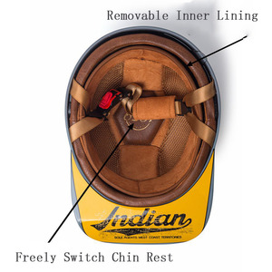 <span class=keywords><strong>Casque</strong></span> de moto rétro demi-face avec visière solaire intégrée, <span class=keywords><strong>casque</strong></span> ouvert vintage pour scooter Harley Cruiser adulte unisexe - Product Image 6