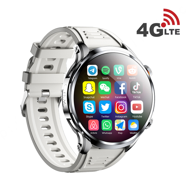 HUANLONG 4G LTE Android Smartwatch with Heart Rate Tracker GPS Navigation Remote Control SIM Card IP68 Waterproof Unisex Design