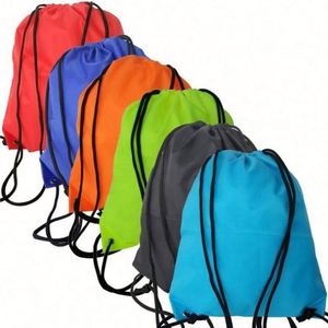 Wholesale Customized Logo Printed <b>Drawstring</b> <b>Backpack</b> Bags Waterproof Polyester Nylon for Gym Sport Promotional Use - Product Image 5