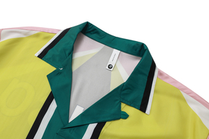 Chất Lượng Cao Người Đàn Ông Của Lụa Satin Áo Sơ Mi Quần <span class=keywords><strong>Short</strong></span> 2 Pes Thiết Lập Tùy Chỉnh In Ngắn Tay Áo Nút Lên Xuống Hawaii Áo Sơ Mi Casa - Product Image 6