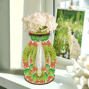 Peinture Diamant DIY : Vase Floral Abstrait Imprimé Aquarelle, Artisanat de Haute Qualité, Perles Rectangulaires en Plastique, Décoration Maison - Product Image 1