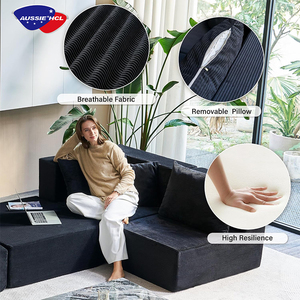 Hiện đại sang trọng chân không niêm phong bao bì Sofa giường nén bọt đồ nội thất phòng khách vải kết hợp sofa nén sofa - Product Image 6