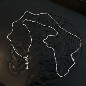 Collar con Colgante de Cruz Pequeña de Plata 925 Marca <span class=keywords><strong>CH</strong></span> para Hombres, Mujeres y Parejas, Joyería Minimalista de Lujo para Influencers - Product Image 1
