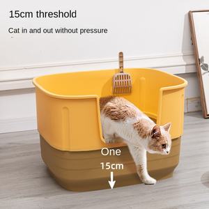 Bac à litière <span class=keywords><strong>pour</strong></span> <span class=keywords><strong>chat</strong></span> semi-fermé <span class=keywords><strong>de</strong></span> qualité supérieure, spacieux et durable avec pelle <span class=keywords><strong>pour</strong></span> la formation <span class=keywords><strong>de</strong></span> litière <span class=keywords><strong>pour</strong></span> <span class=keywords><strong>chat</strong></span> en intérieur et l'utilisation quotidienne - Product Image 4