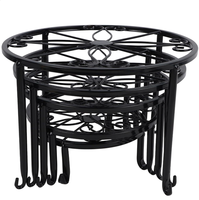 Lot de 5 supports de plantes en métal décents supports de pots de fleurs robustes étagère de pot de plantes en fer antirouille