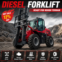 Chinesischer 4WD 5-Tonnen Outdoor Offroad Allterrain-Gabelstapler, Diesel Verbrennungsmotor-Gabelstapler mit EPA-Zertifizierung
