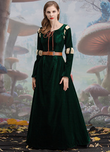 Vestido de corte verde para Mujer <span class=keywords><strong>Princesa</strong></span> Melinda de <span class=keywords><strong>Brave</strong></span> Legends Cosplay disfraz para Halloween - Product Image 2