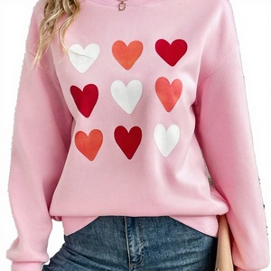 Sweat-shirts européens en gros pour femmes, épais, surdimensionnés, tricotés pour l'hiver, respirants, écologiques, motif aquarelle - Product Image 3