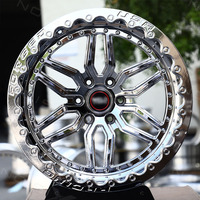 Jantes forgées Drag Wheels 17x10 17x11 20x10 avec beadlocks personnalisés 6x127 6x135 6x139.7, polies ou noires brillantes, usinées pour Silverado 1500 SS