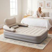 Matelas de couchage auto-gonflant King Size en PVC imperméable de haute qualité pour l'extérieur, épaisseur 10 cm, avec pompe externe, matelas pneumatique floqué 1-2 personnes