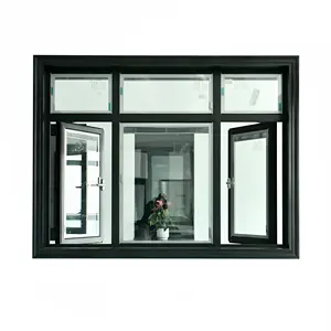 Дом двойные стеклянные окна настраиваемый современный дизайн алюминиевые створчатые окна с фиксированным